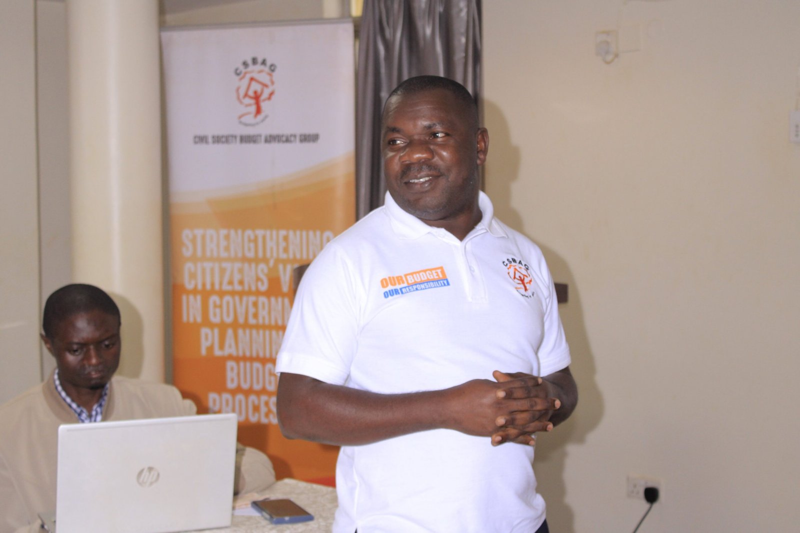 A participant makes a presentation at the CSO retreat