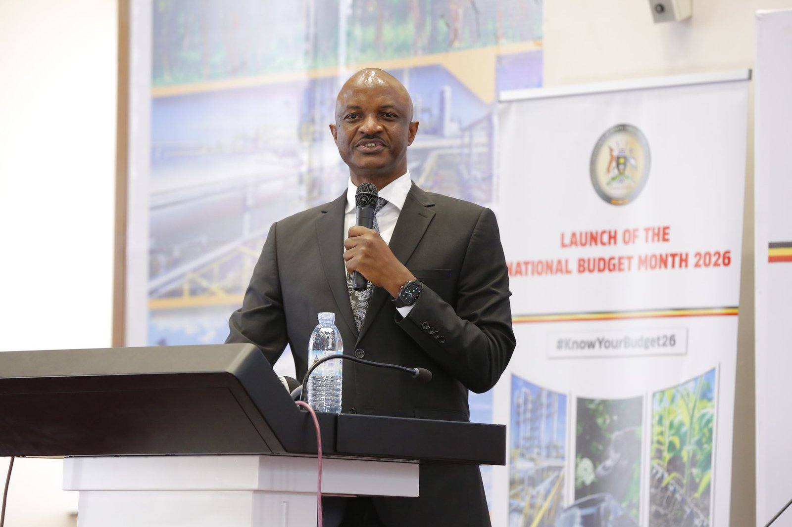 Permanent Secretary and Secretary to the Treasury Dr Ramathan Ggoobi at the National Budget Month launch